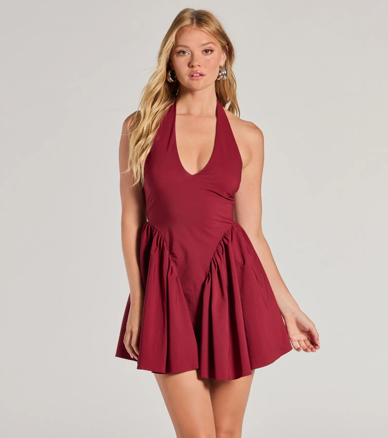 Cutest Vibe Halter Drop Waist Skater Dress