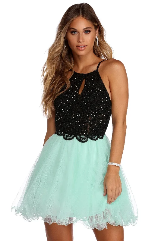 Norah Formal Rhinestone Tulle Dress