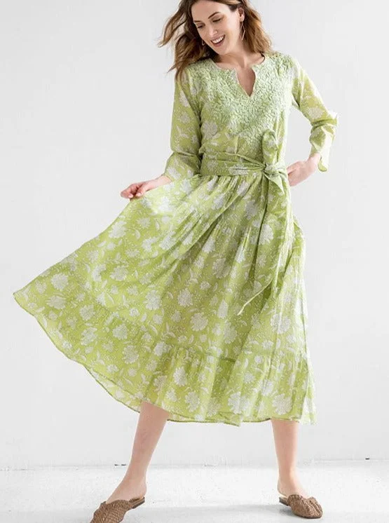 Nancie Cotton Dress in Green