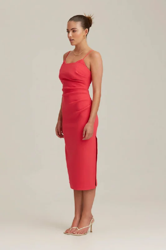 Finders Keepers Emily Midi Dress - Raspberry