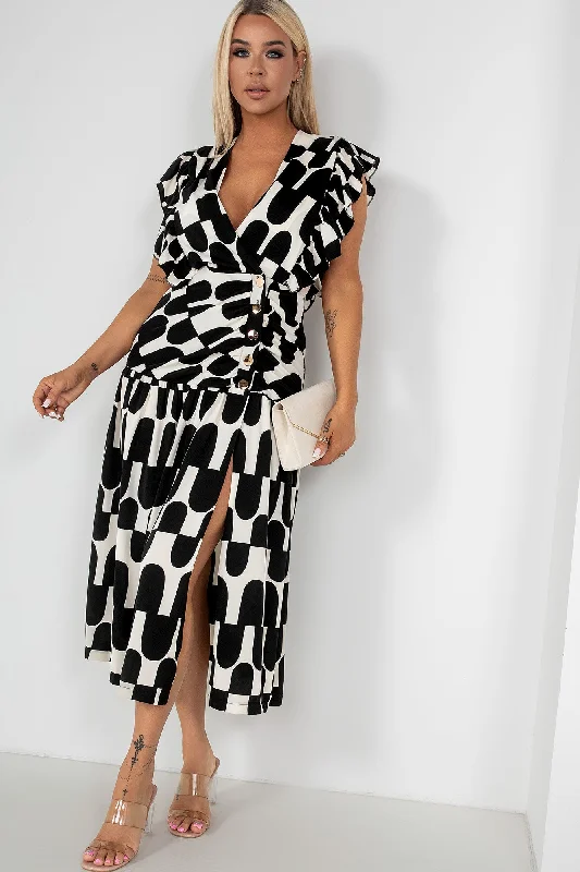 Lily Black Print Dress