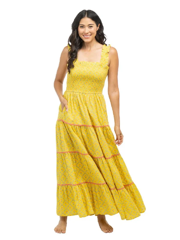 Page Maxi Dress | Marigold Trellis