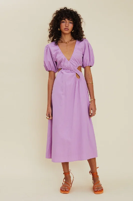 Suboo Skylar Cross Front Cut Out Maxi Dress - Lavendar