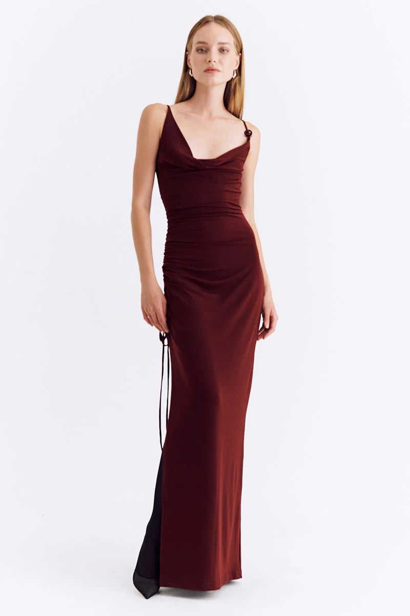 Suboo Theta Cowl Neck Maxi Dress - Mulberry