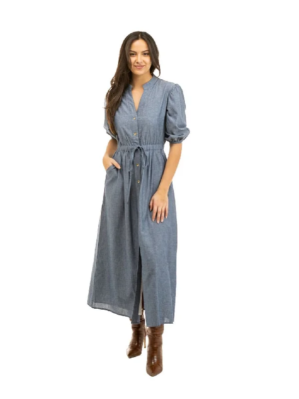 The Lily Flutter Maxi Dress | Chambray