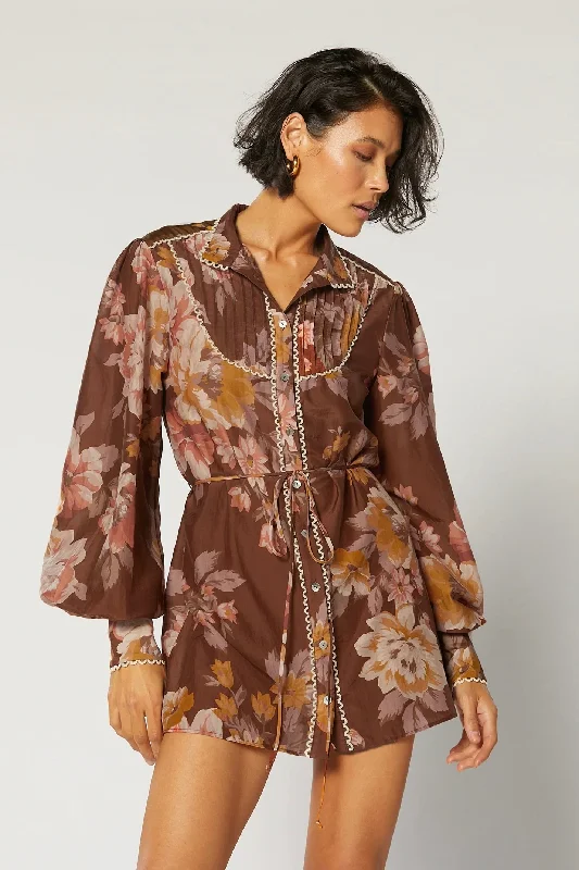 Winona Dahlia Shirt Dress - Print