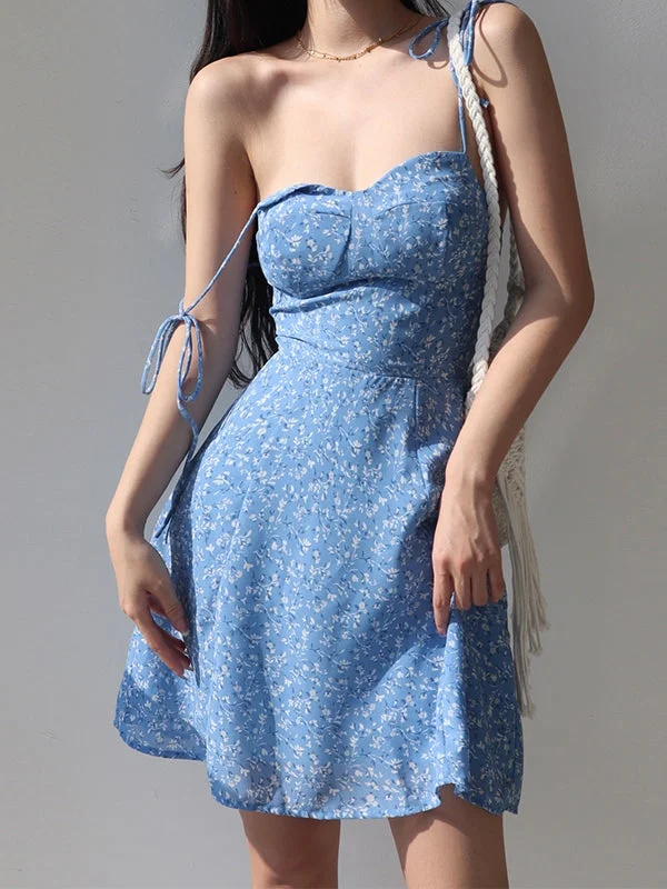 Tie Strap Floral Mini Dress