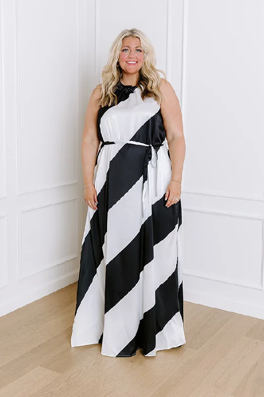 Luxe Lines Satin Maxi Dress Curves