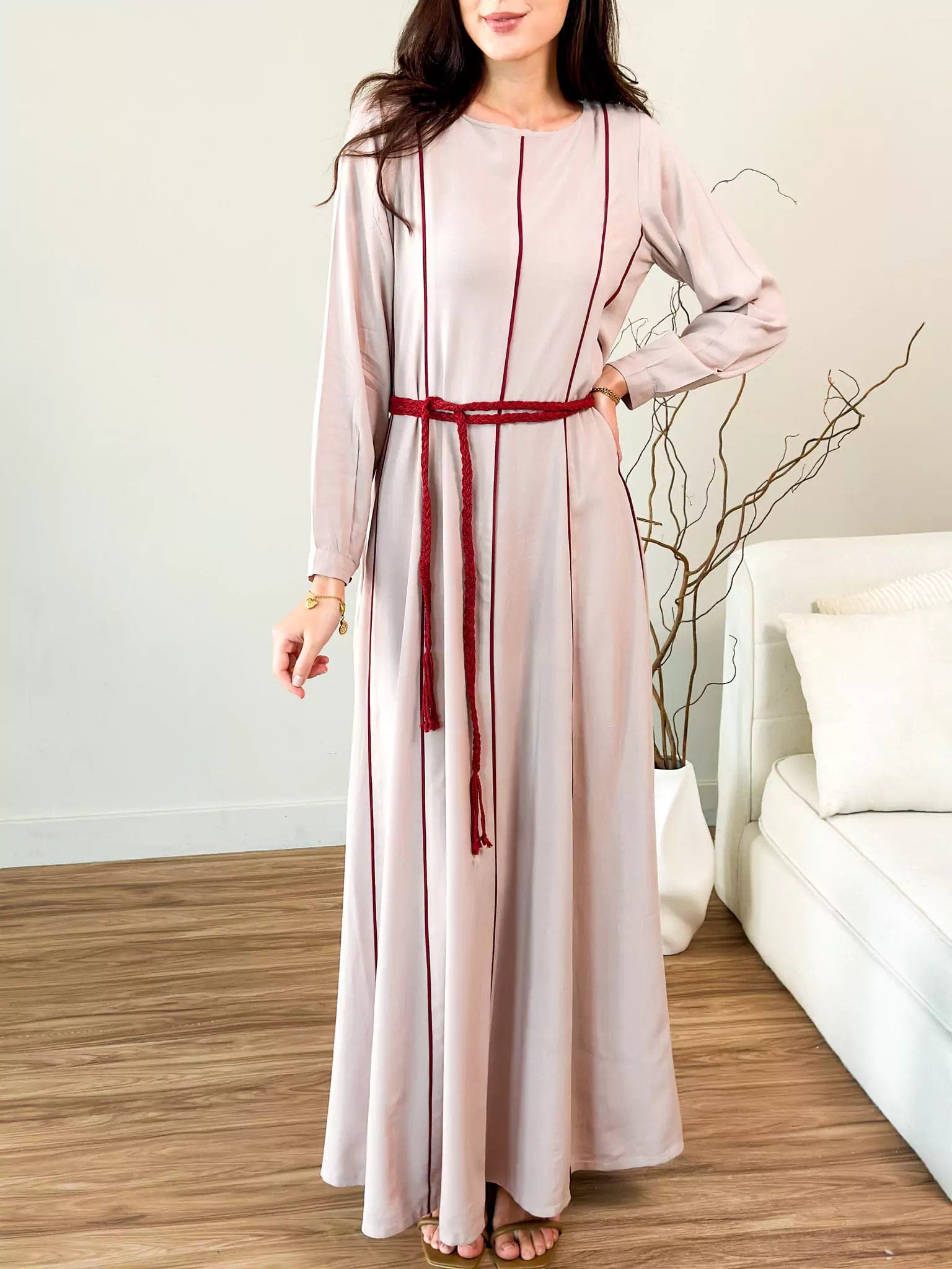 Oats n Rose Braided Long Dress