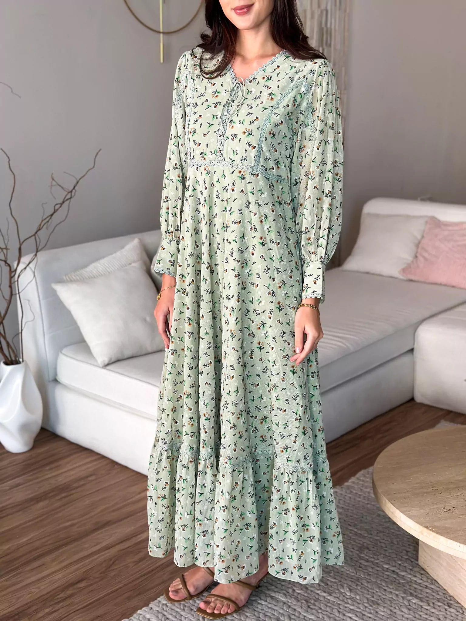 Orino Green Long Dress