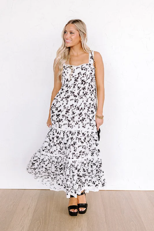 Southern Charm Floral Maxi Dress in White