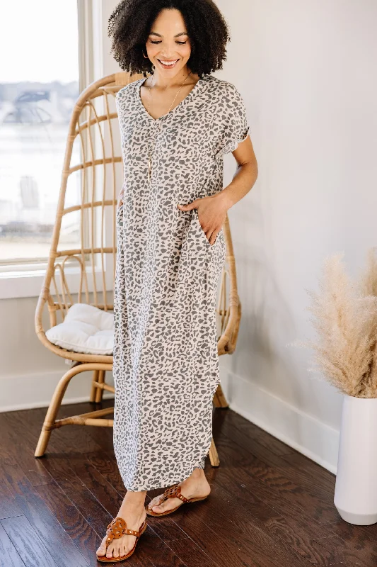 Stay Strong Blush Pink Leopard Maxi Dress