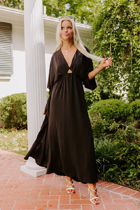 Tulum Vacay Maxi Dress in Black