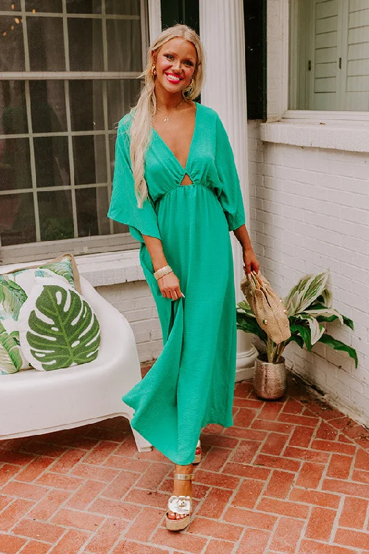 Tulum Vacay Maxi Dress in Green