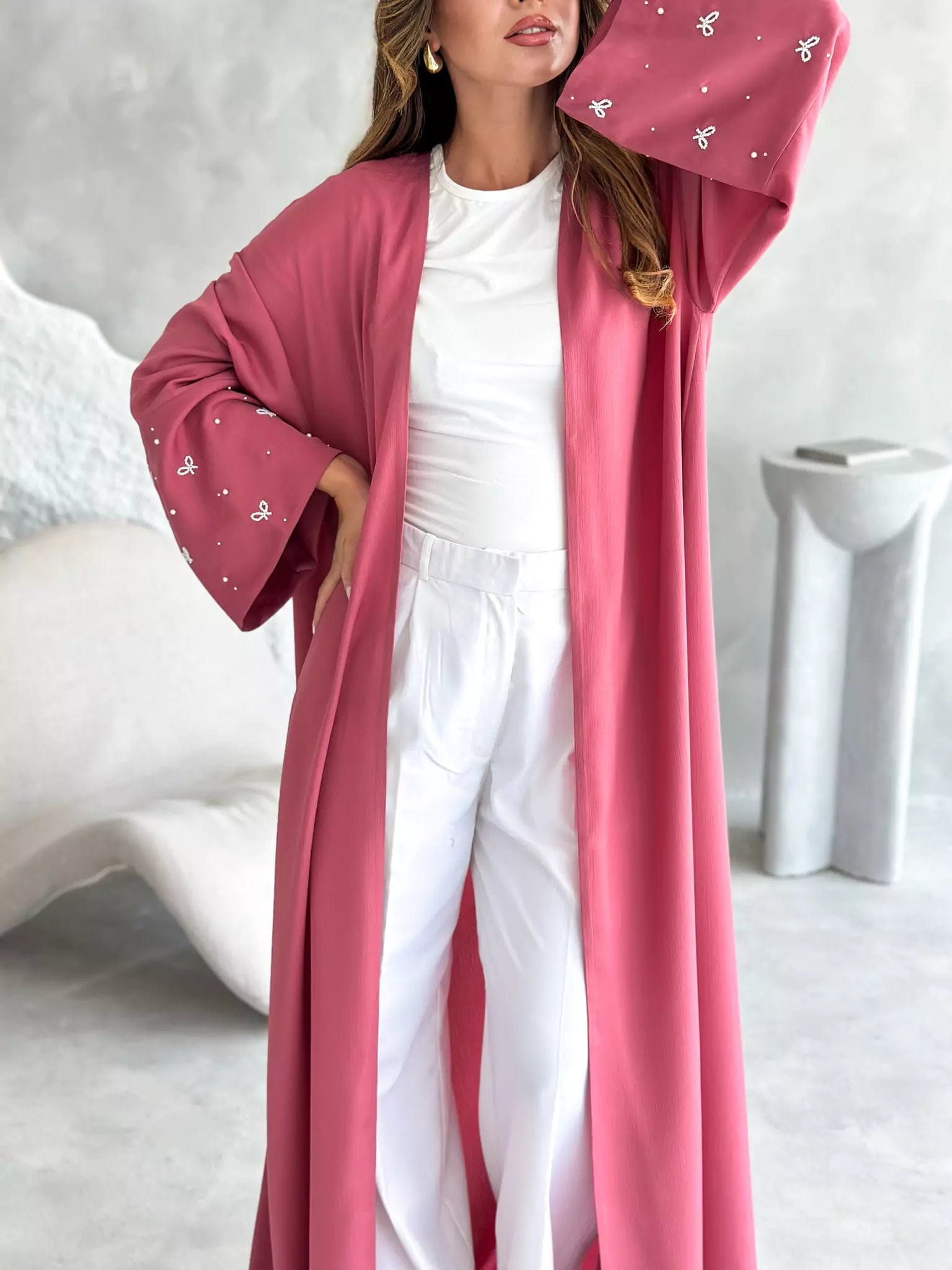 Zelie Bow Detailed Pink Upper Shrug